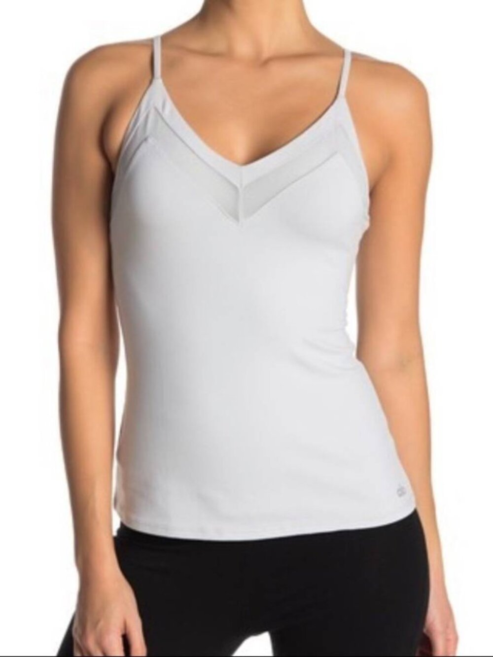 EUC Alo Yoga Ally Fitted Tank Top DOVE GREY SIZE XS